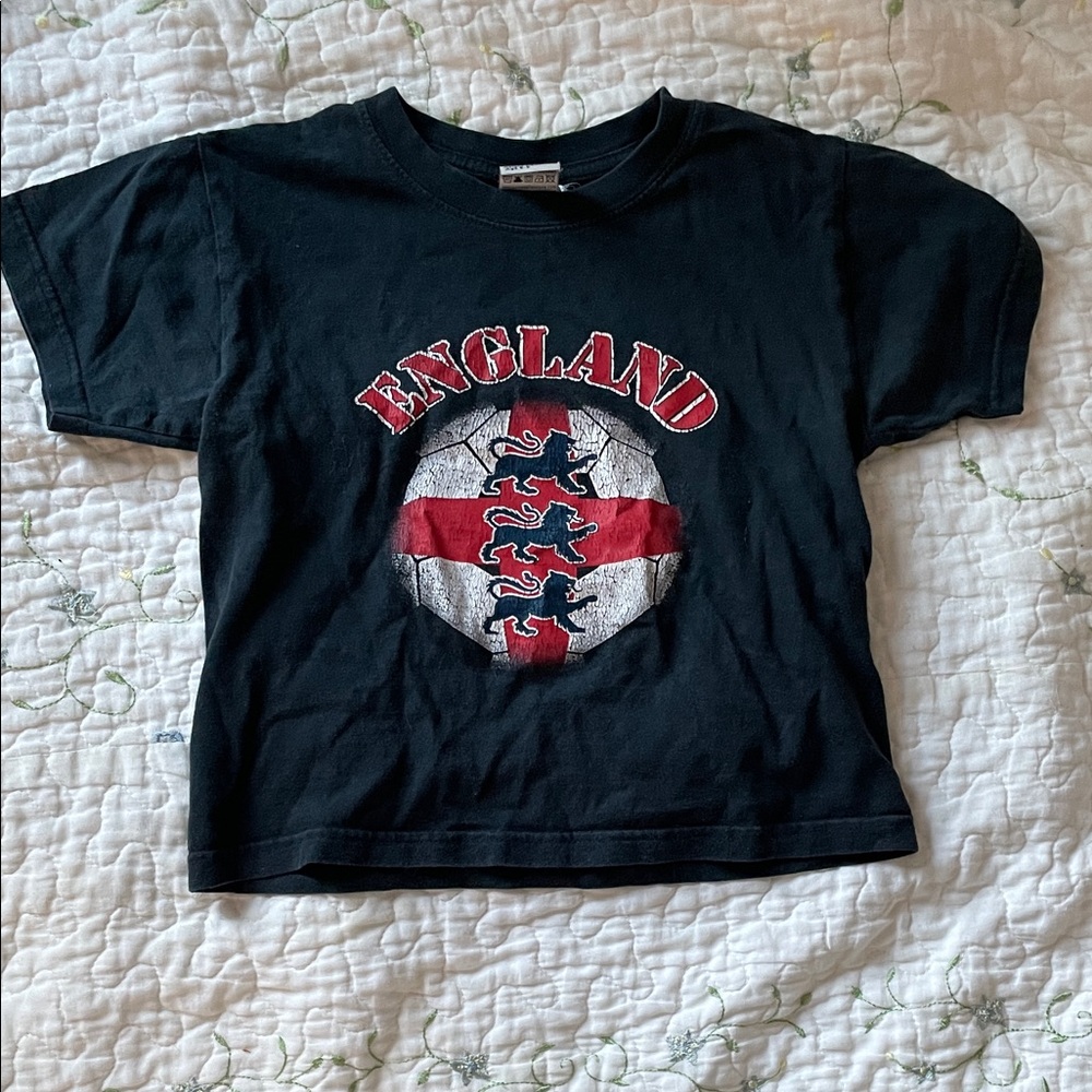 Jerzees Kids T-Shirt - Black with England Graphic